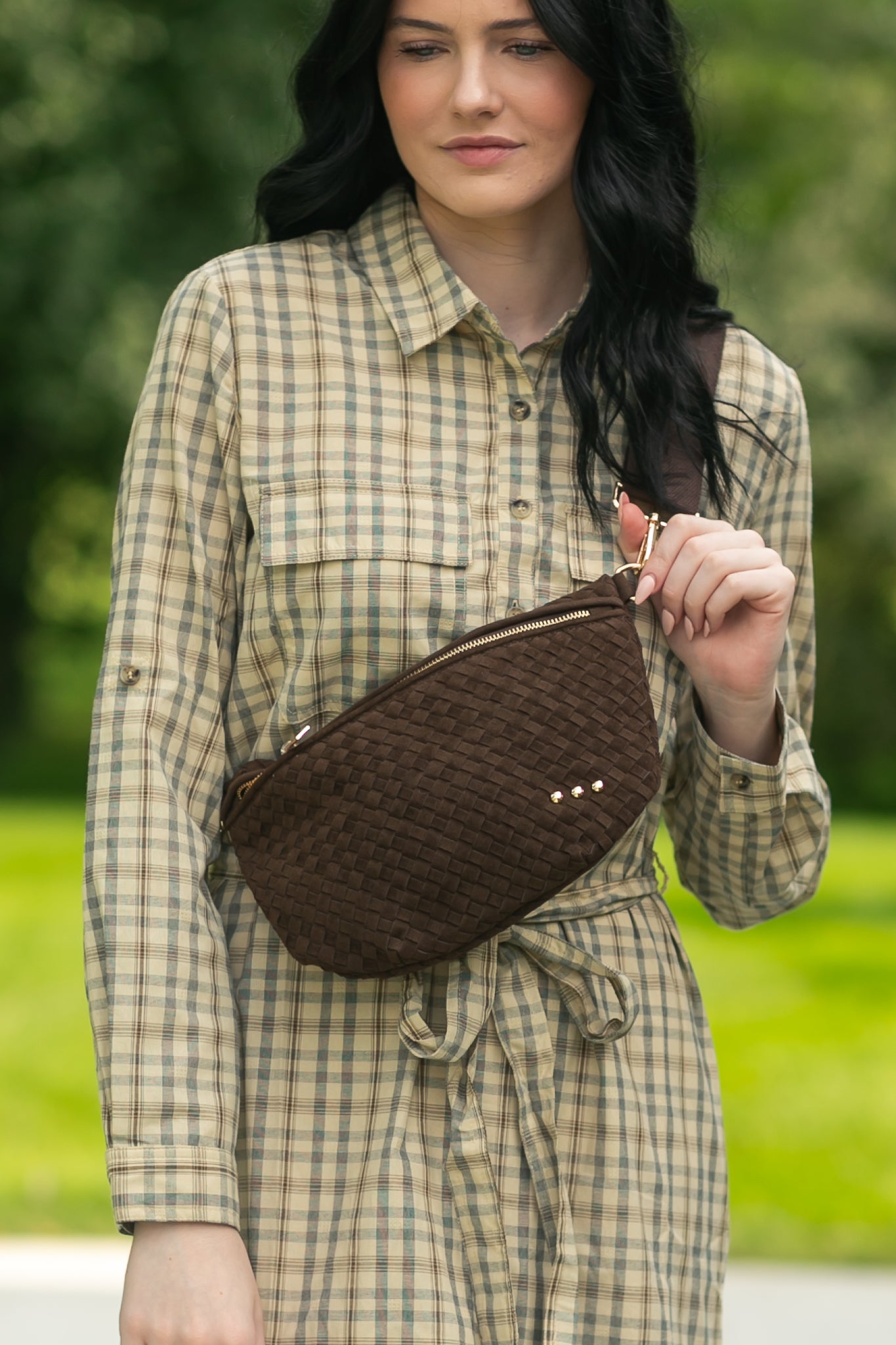 Suede Westlyn Woven Crossbody Bag Accessories
