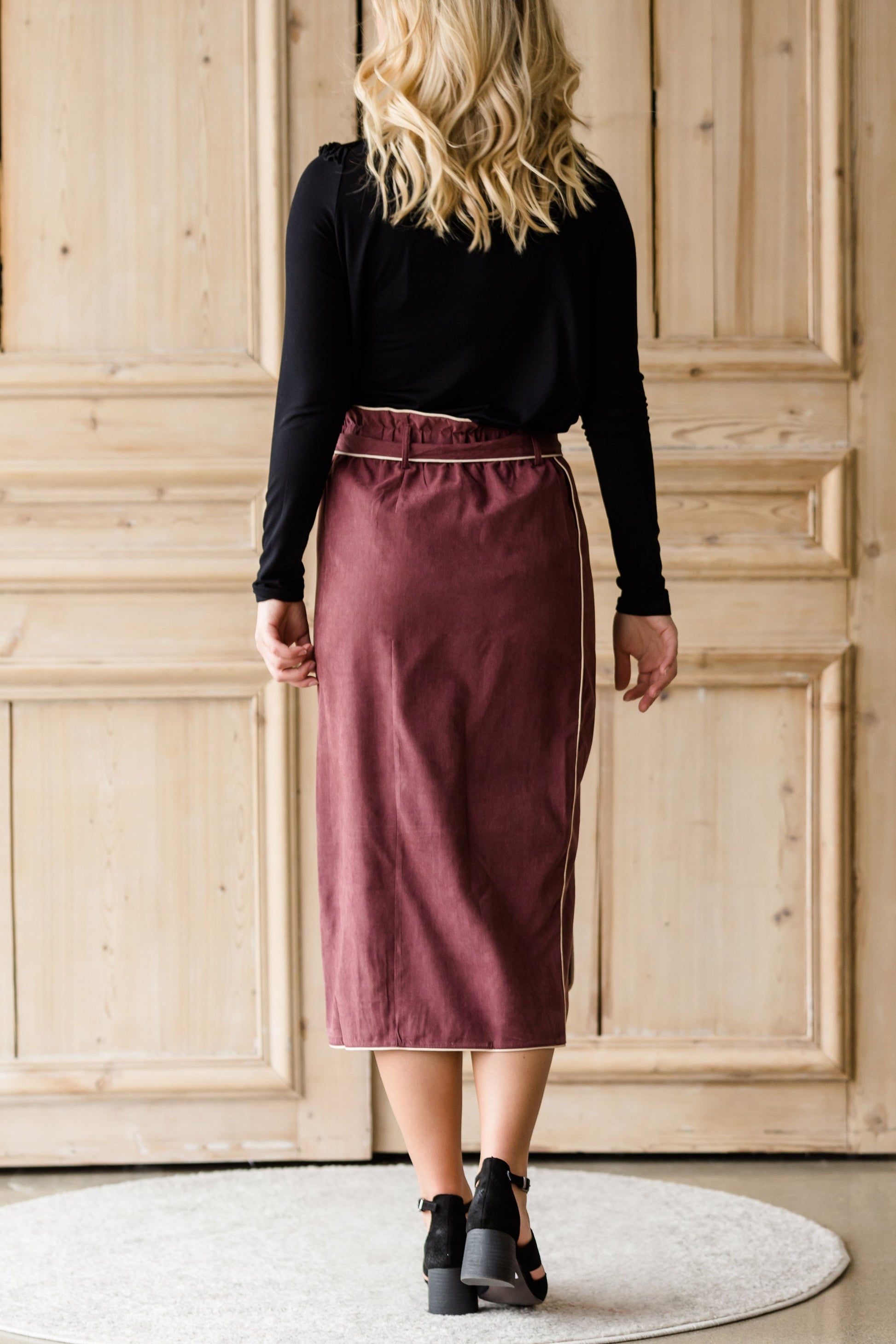 Suede Wrap Midi Skirt - FINAL SALE Skirts