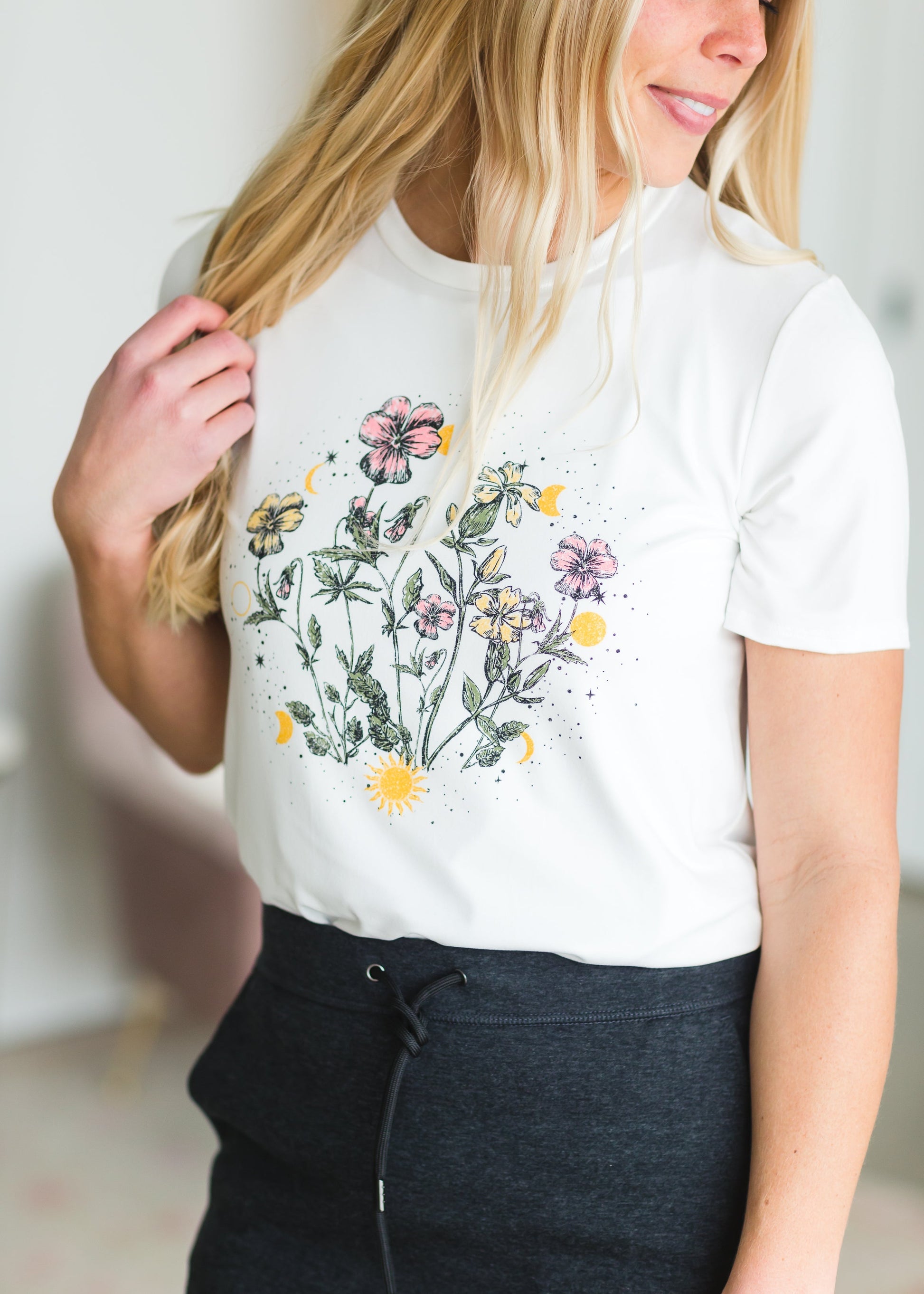 Sun + Moon Floral Graphic Tee - FINAL SALE Tops