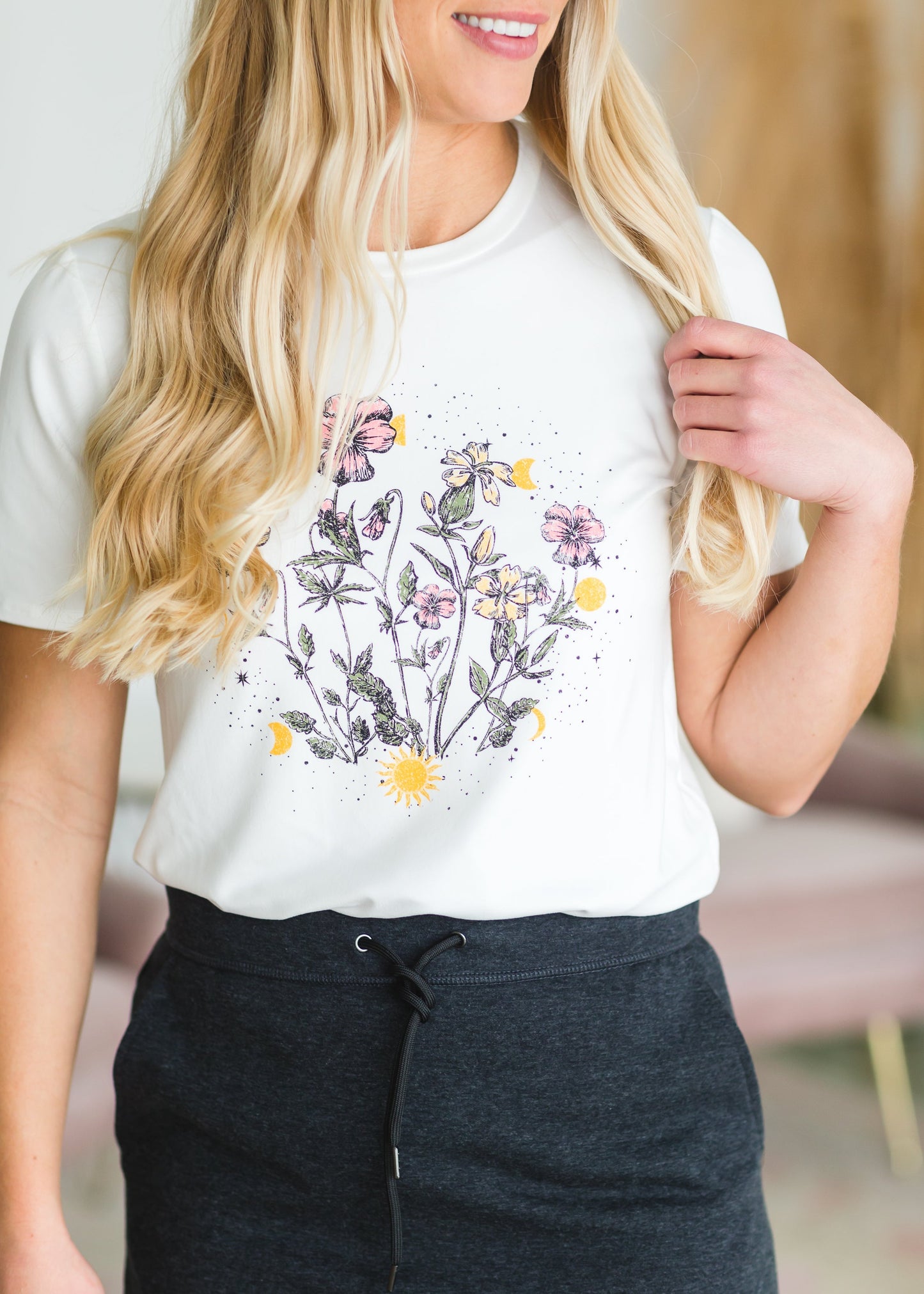 Sun + Moon Floral Graphic Tee - FINAL SALE Tops