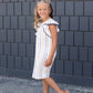 Sun Striped Ruffle Sleeve Midi Dress Dresses