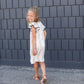 Sun Striped Ruffle Sleeve Midi Dress Dresses