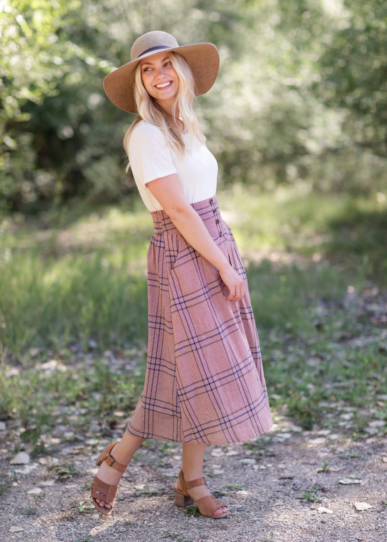 Susie Plaid A-Line Midi Skirt - FINAL SALE IC Skirts