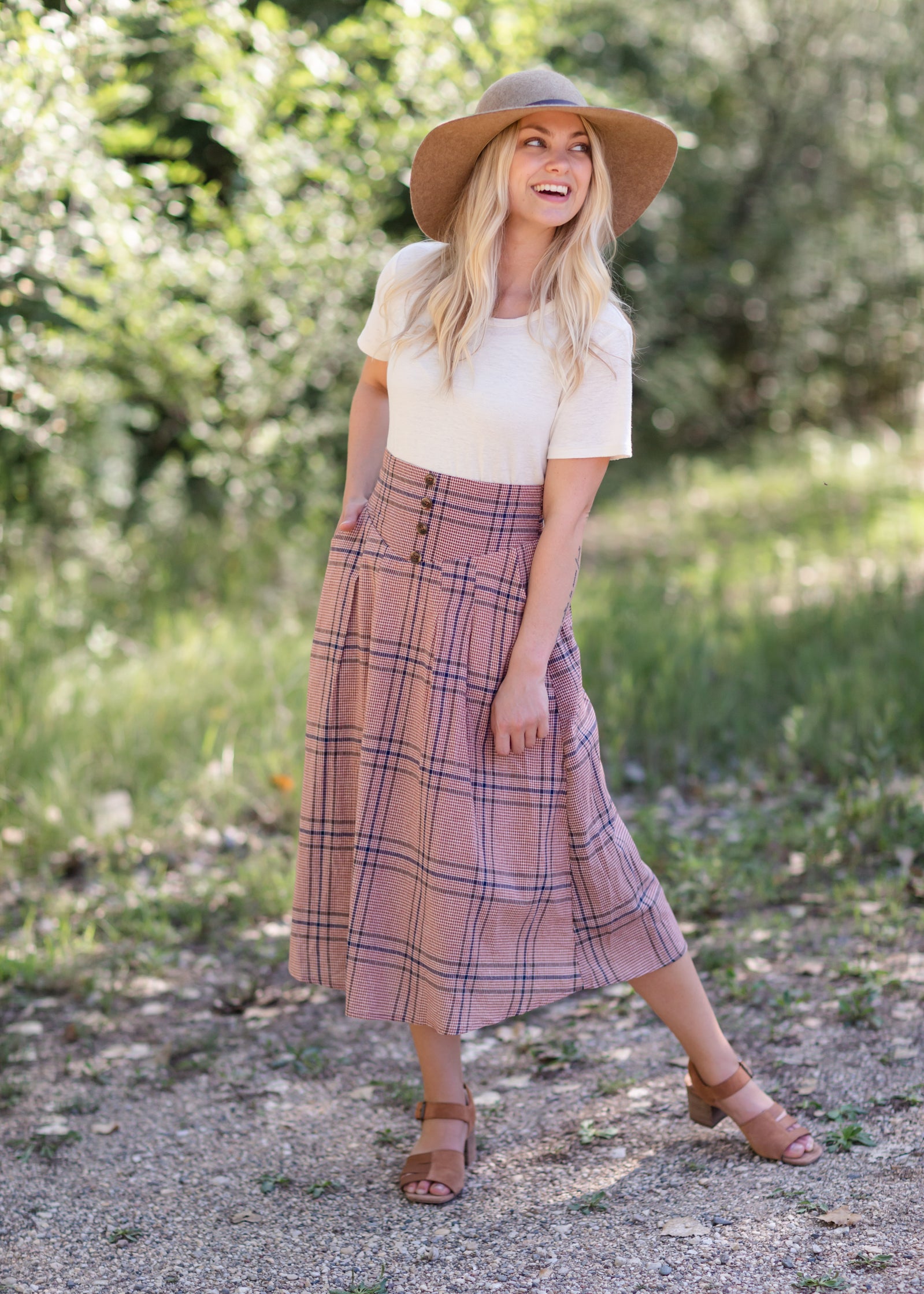 Susie Plaid A-Line Midi Skirt - FINAL SALE IC Skirts
