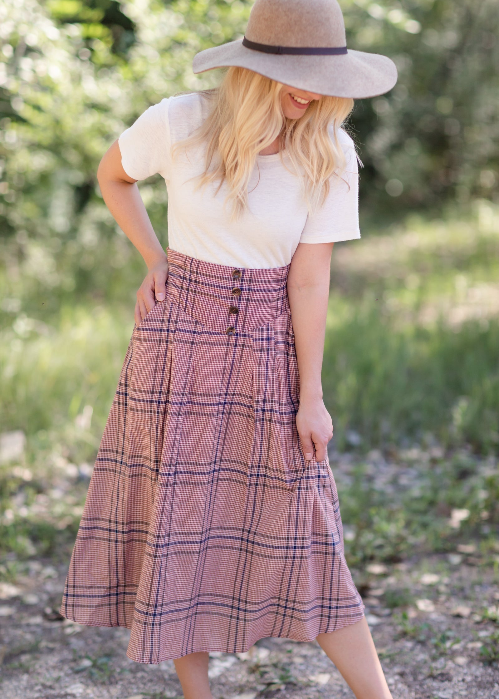 Susie Plaid A-Line Midi Skirt - FINAL SALE IC Skirts