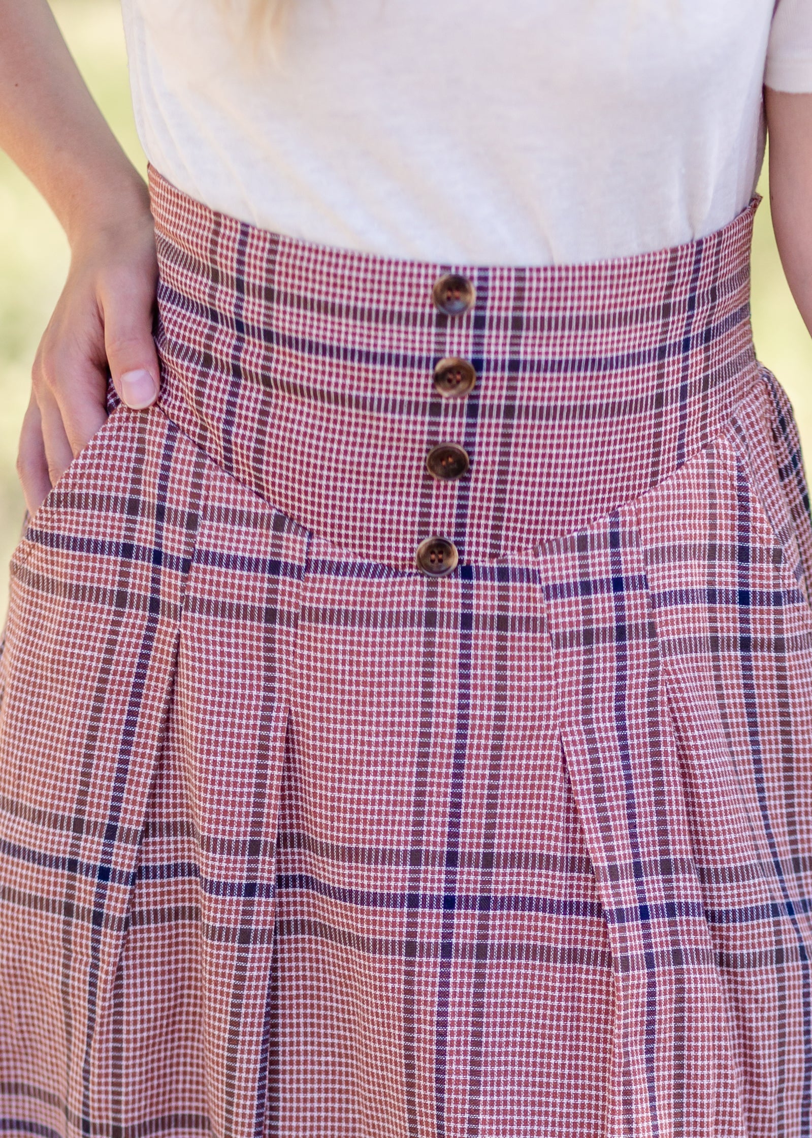 Susie Plaid A-Line Midi Skirt - FINAL SALE IC Skirts