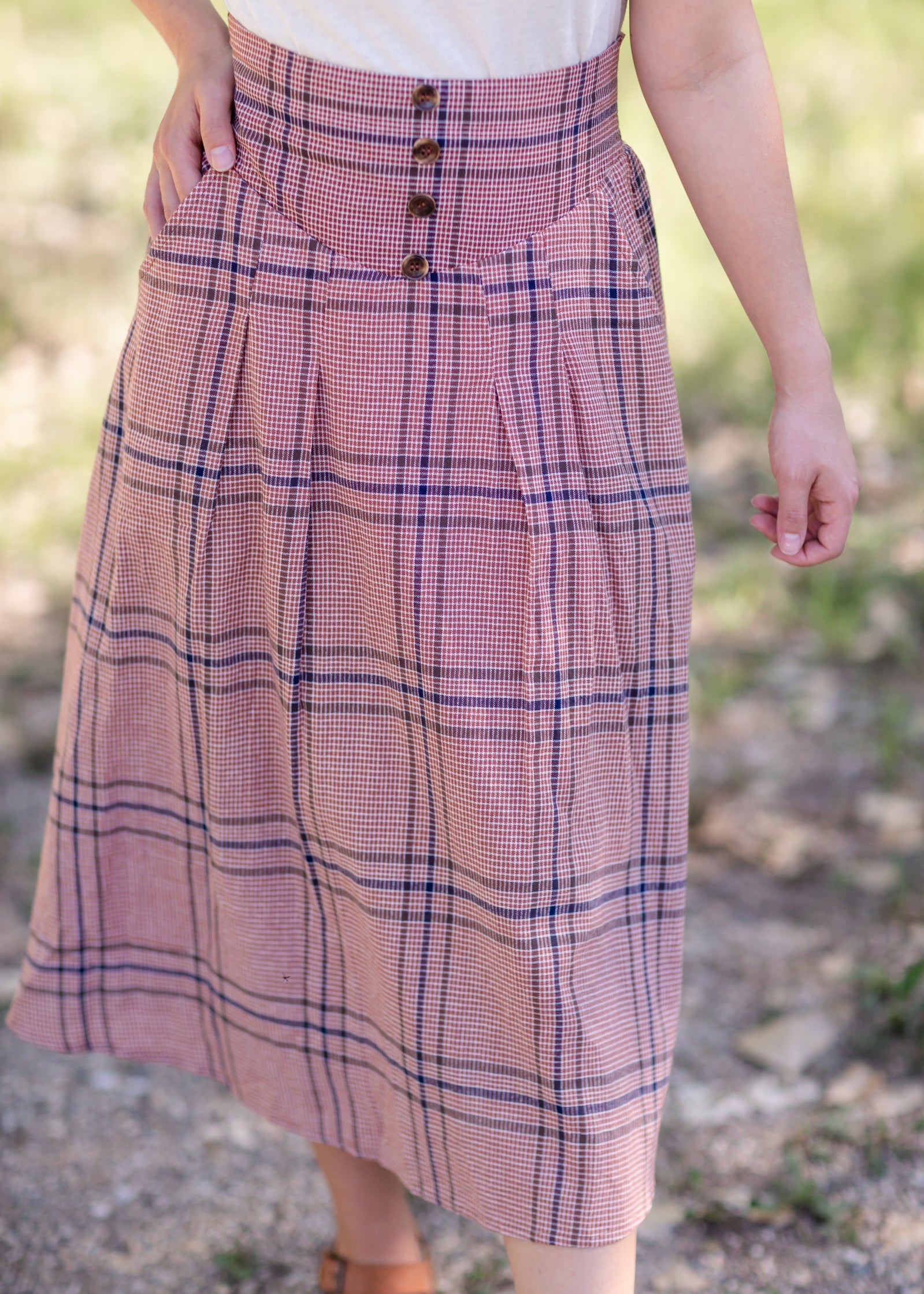 Susie Plaid A-Line Midi Skirt - FINAL SALE IC Skirts