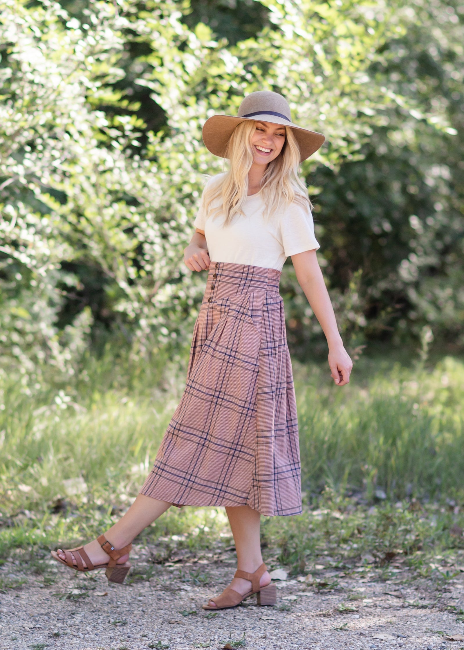 Susie Plaid A-Line Midi Skirt - FINAL SALE IC Skirts