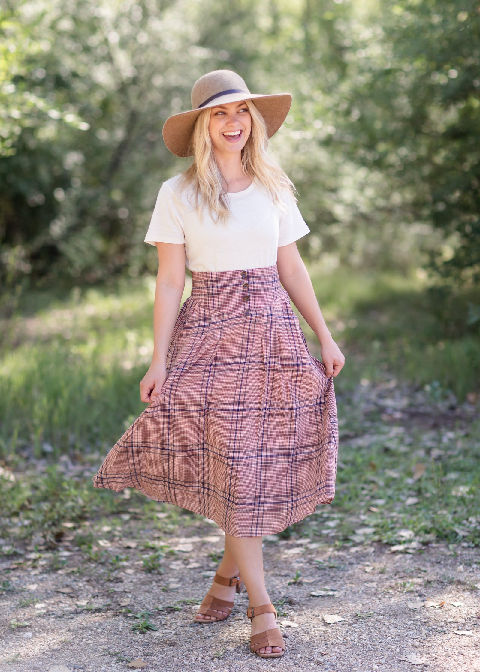Susie Plaid A-Line Midi Skirt - FINAL SALE IC Skirts