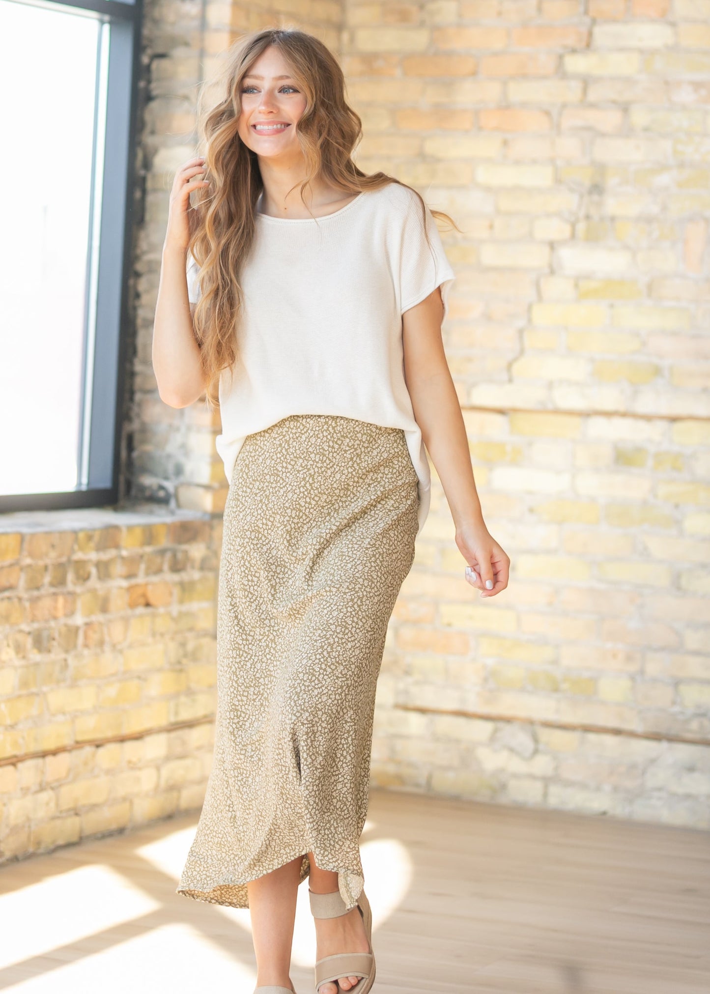 Sweet Pea June Floral Print Maxi Skirt FF Skirts