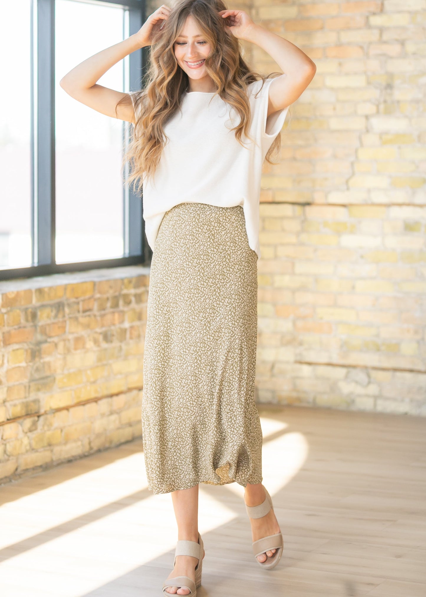Sweet Pea June Floral Print Maxi Skirt FF Skirts