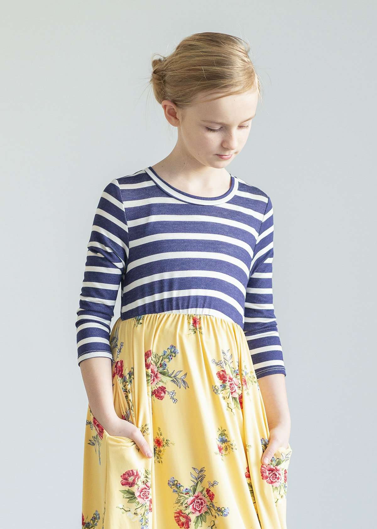 Sweet Stripe Floral Maxi Dress-FINAL SALE Dresses
