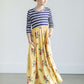 Sweet Stripe Floral Maxi Dress-FINAL SALE Dresses Yellow / XS