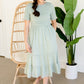 Swiss Dot Smocked Bodice Midi Dress Dresses