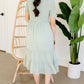 Swiss Dot Smocked Bodice Midi Dress Dresses