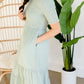 Swiss Dot Smocked Bodice Midi Dress Dresses