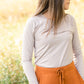 Tan Long Sleeve Round Neck Layering Tee - FINAL SALE Tops