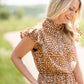 Tan Printed Midi Dress Dresses