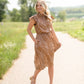 Tan Printed Midi Dress Dresses