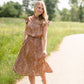 Tan Printed Midi Dress Dresses