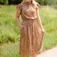 Tan Printed Midi Dress Dresses