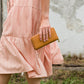Tan Stitched Double Zipper Wallet Accessories