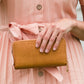Tan Stitched Double Zipper Wallet Accessories