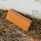 Tan Stitched Double Zipper Wallet Accessories