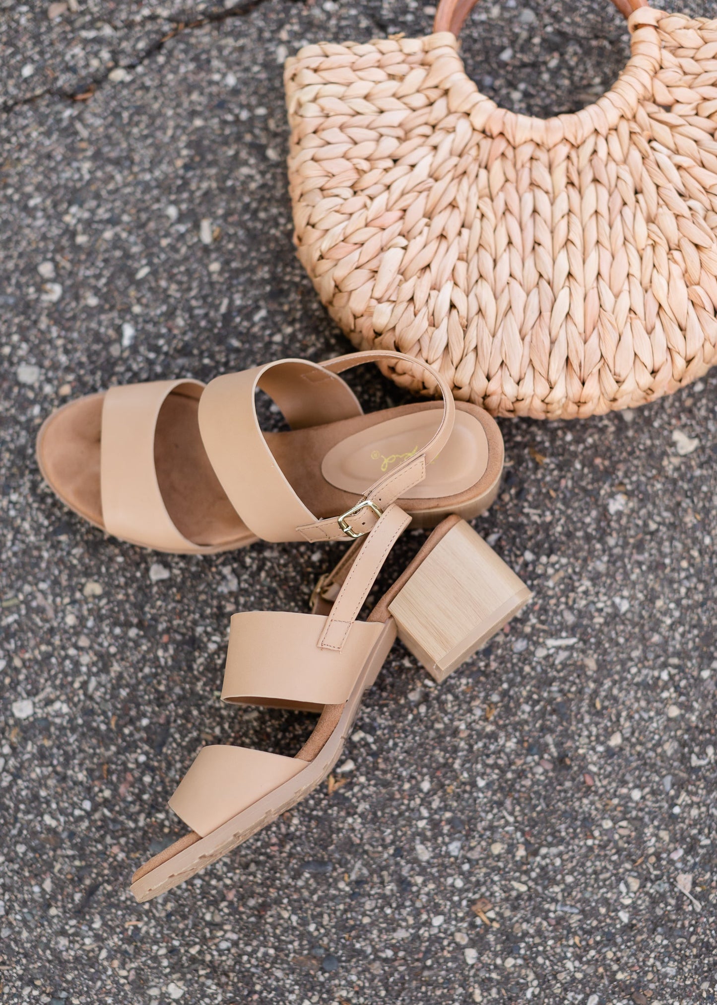 Tan Wooden Block Slingback Sandal - FINAL SALE Accessories