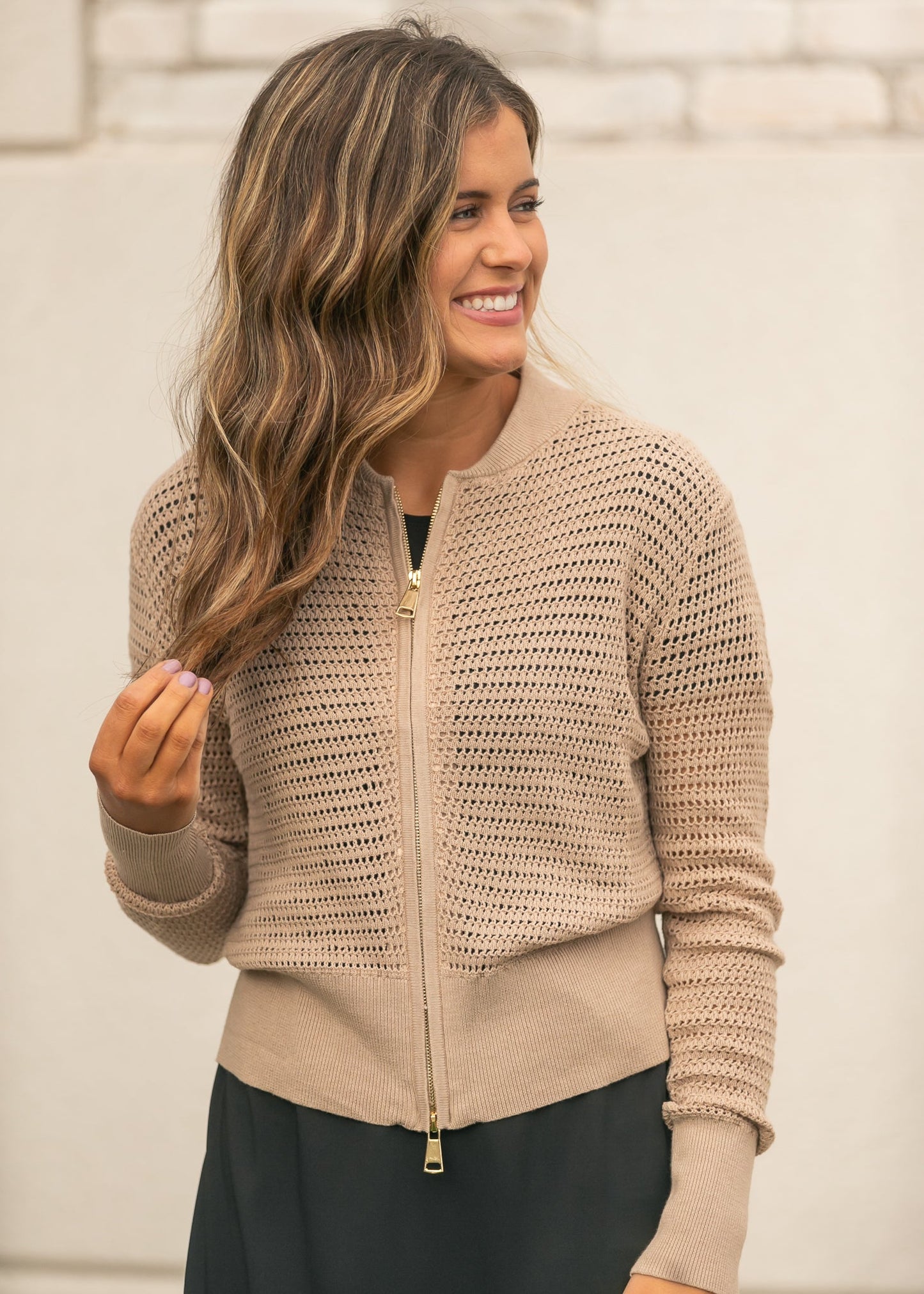 Tate Crochet Open Front Cardigan IC Layering Essentials