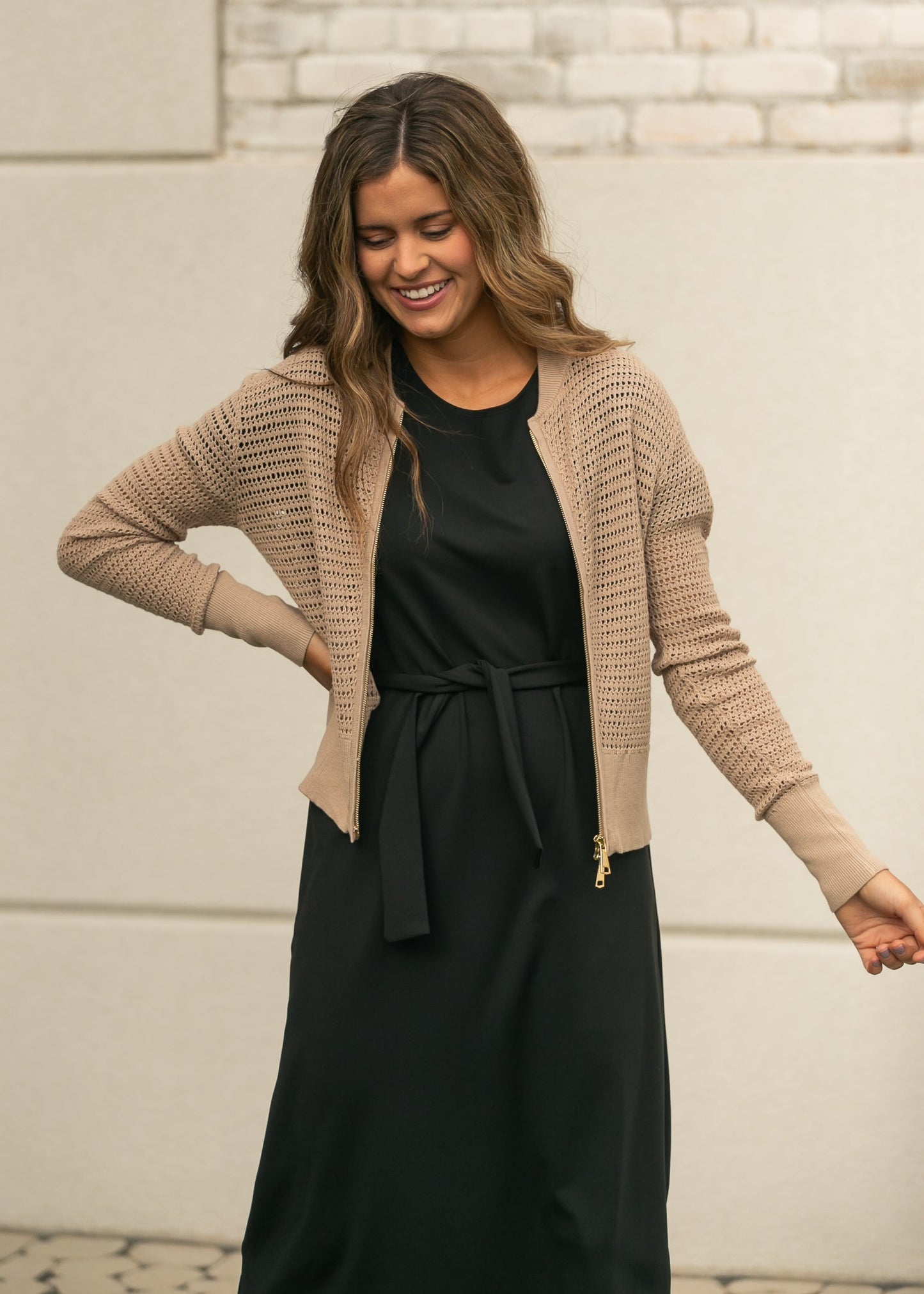 Tate Crochet Open Front Cardigan IC Layering Essentials