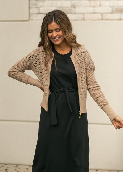 Tate Crochet Open Front Cardigan IC Layering Essentials