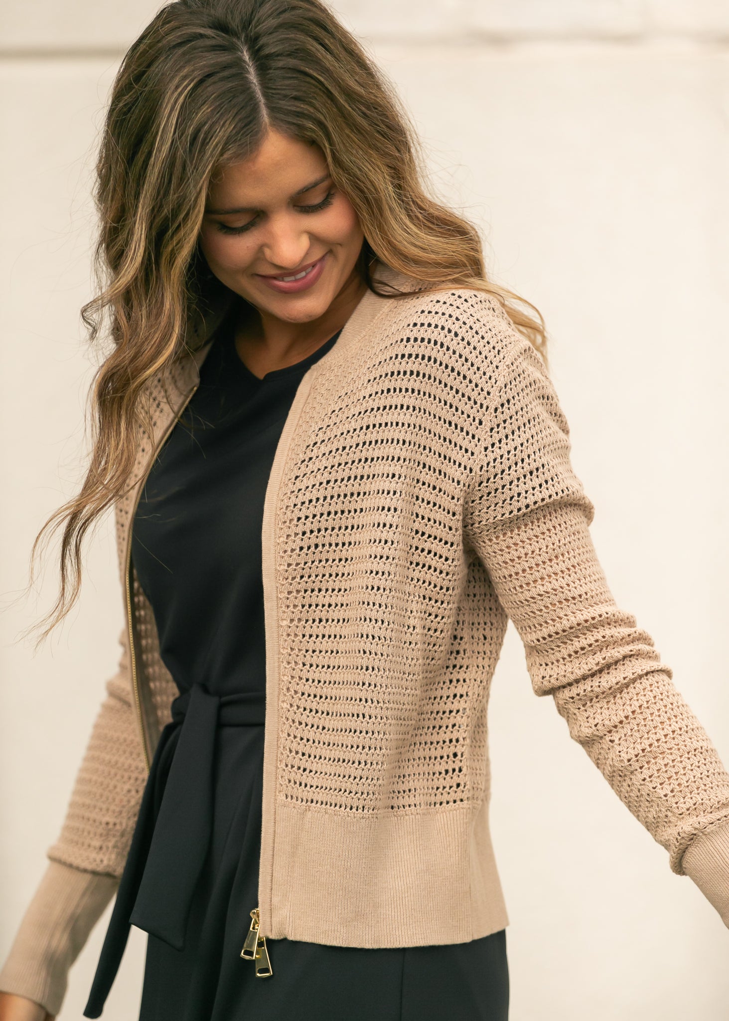 Tate Crochet Open Front Cardigan IC Layering Essentials