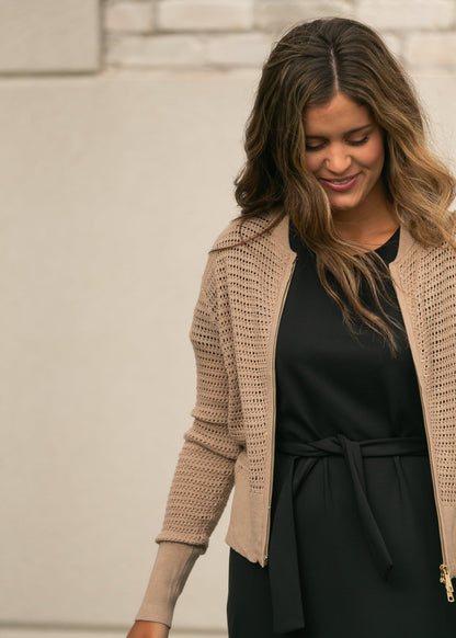 Tate Crochet Open Front Cardigan IC Layering Essentials