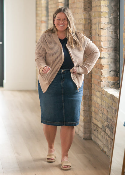 Tate Crochet Open Knit Cardigan IC Layering Essentials