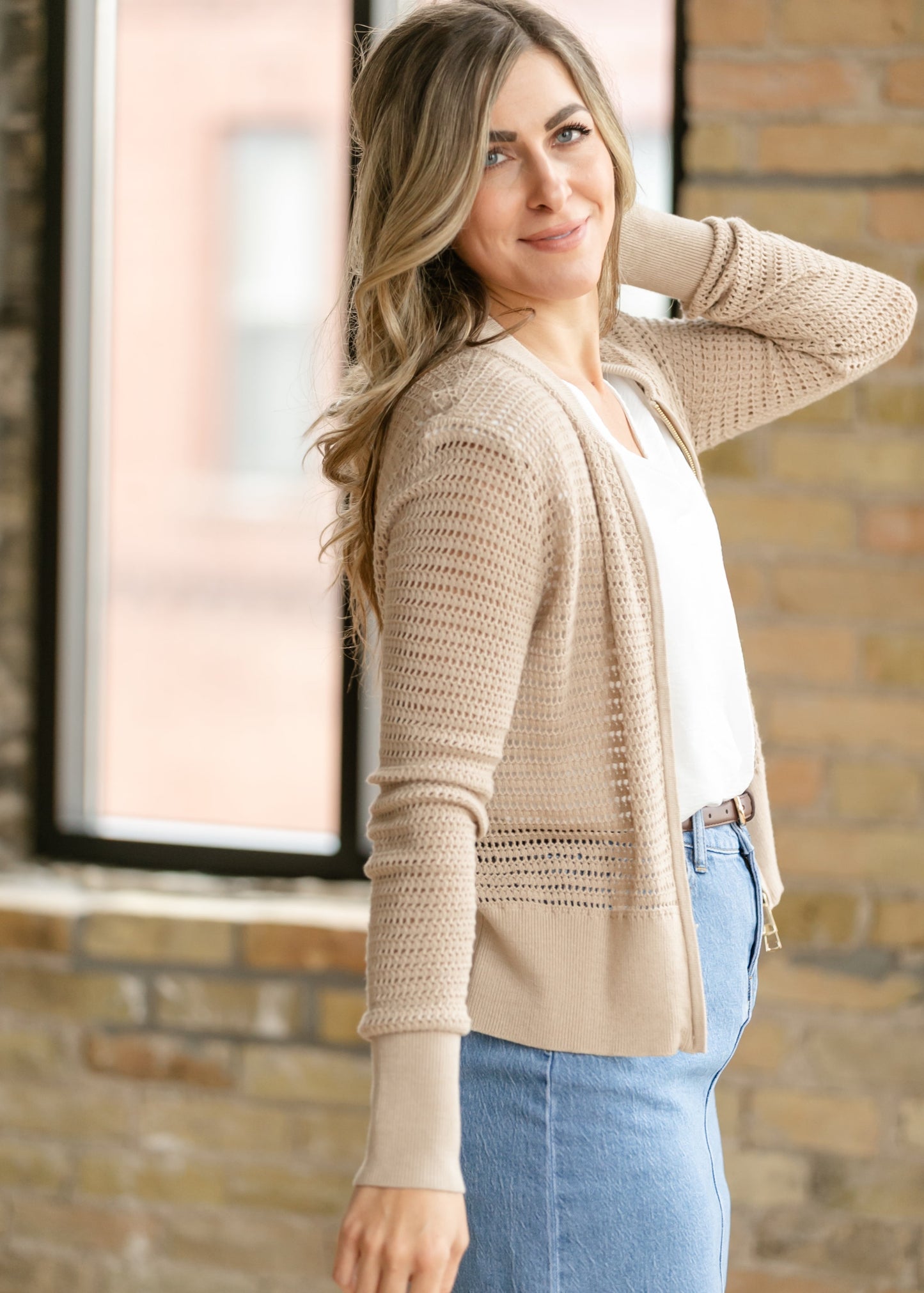 Tate Crochet Open Knit Cardigan IC Layering Essentials