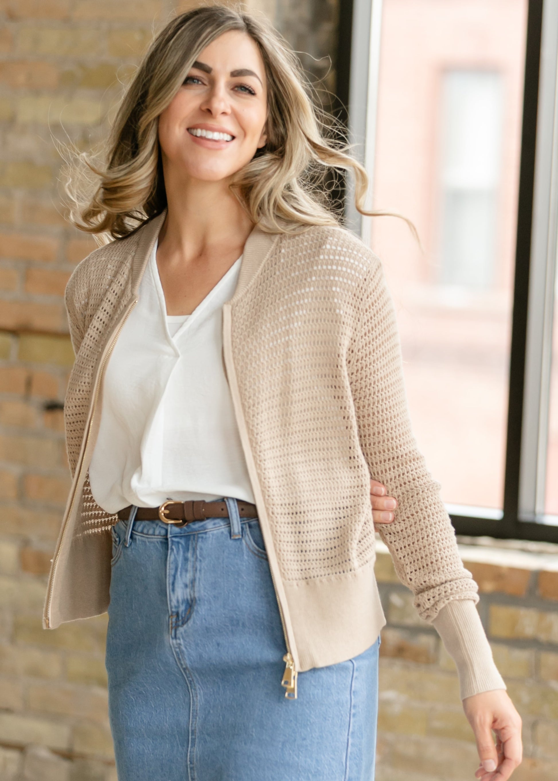 Tate Crochet Open Knit Cardigan IC Layering Essentials