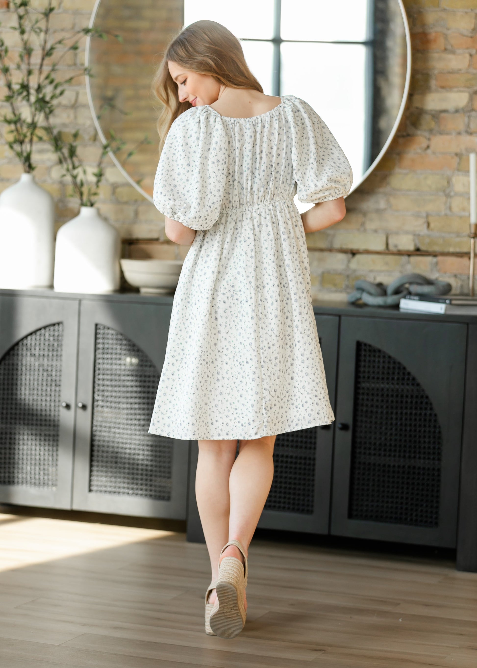Tatum Puff Sleeve Midi Dress FF Dresses