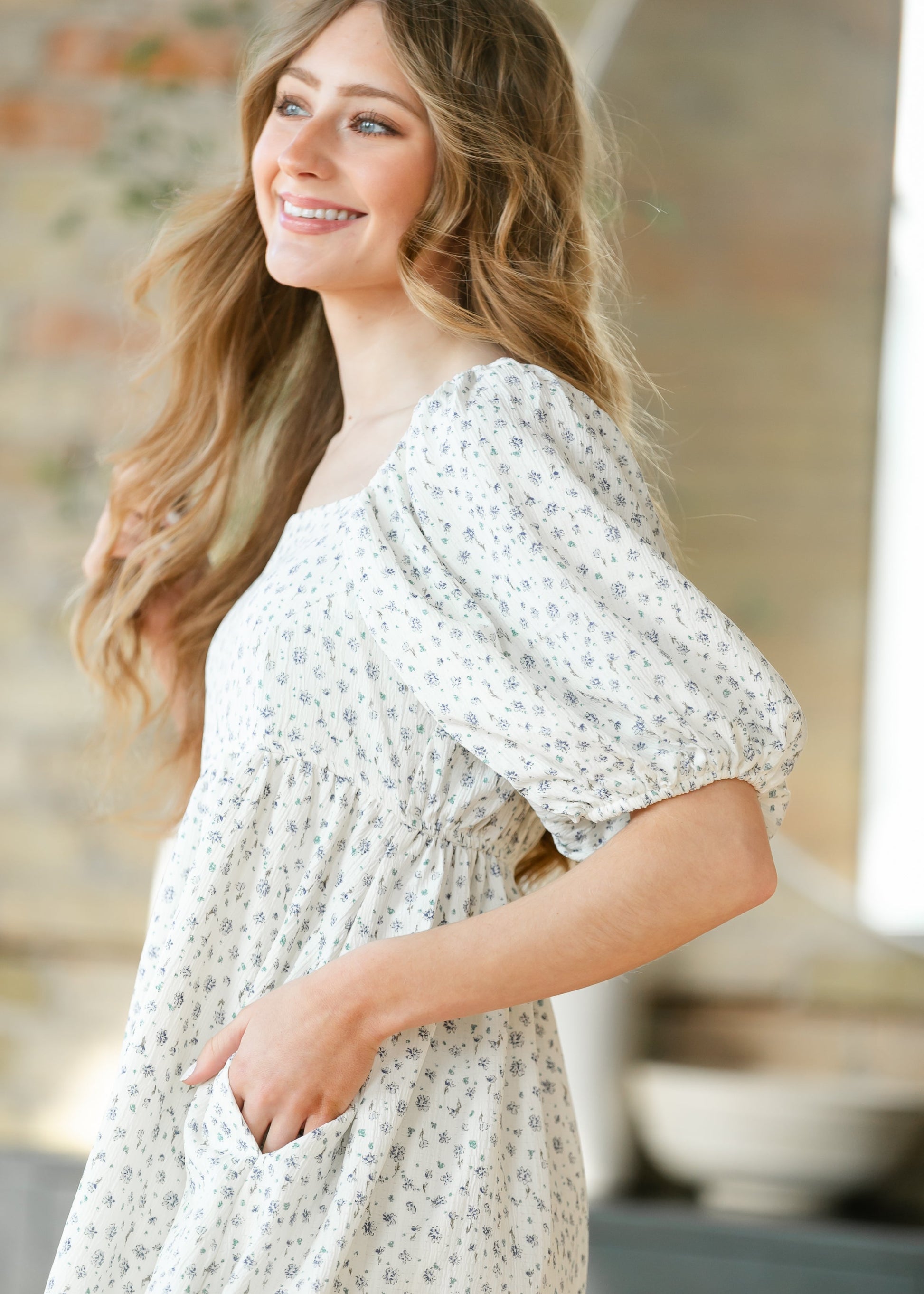 beautiful midi dresses with sleeves PRETTYGARDEN Women's Fall Spring Midi Dress Long Sleeve Floral Smocked Elegant Wedding Guest Long Flowy Dresses with Pockets (Army Green,Small) at Amazon Women's Clothing store