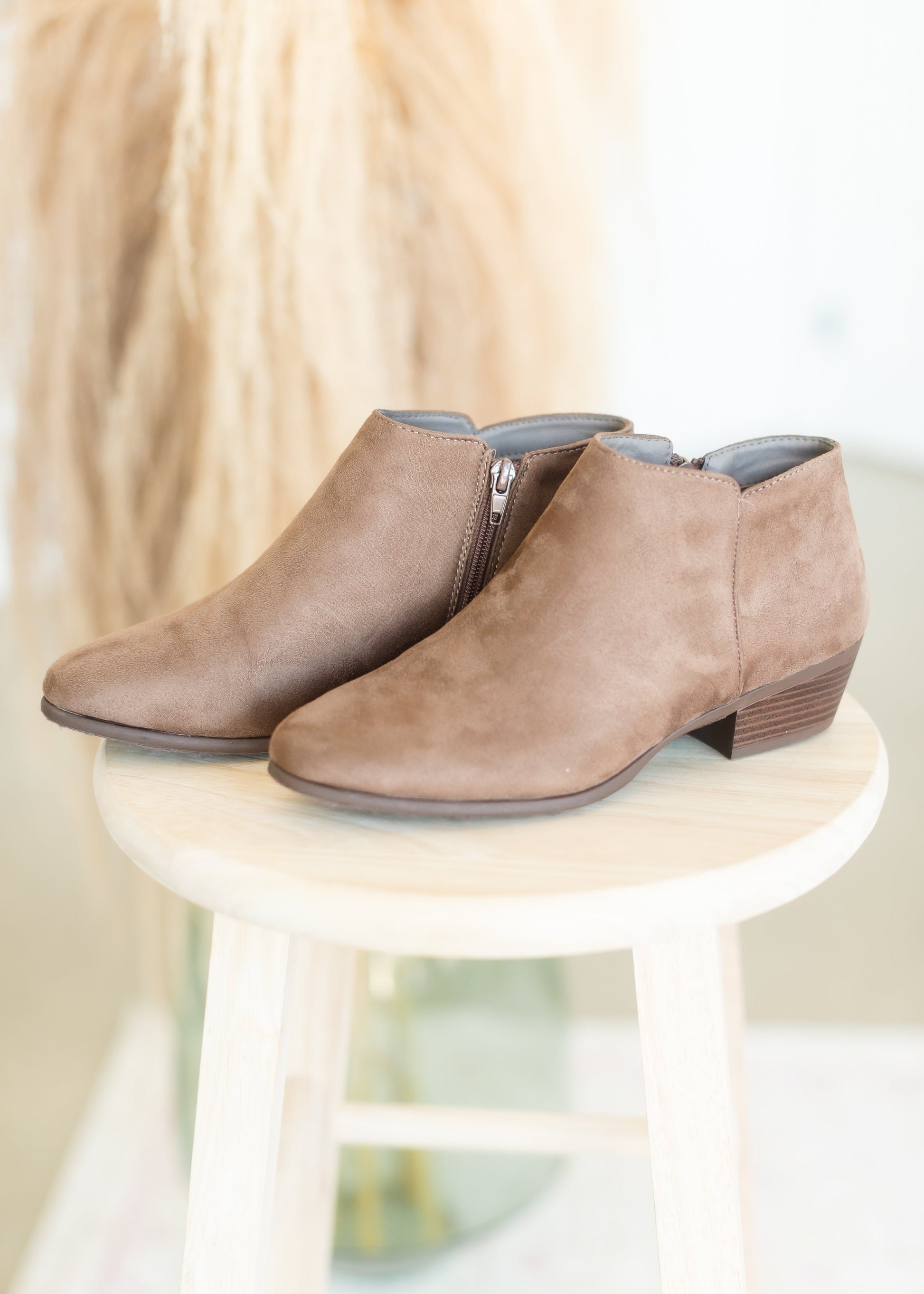 Taupe Block Heel Ankle Bootie - FINAL SALE Accessories