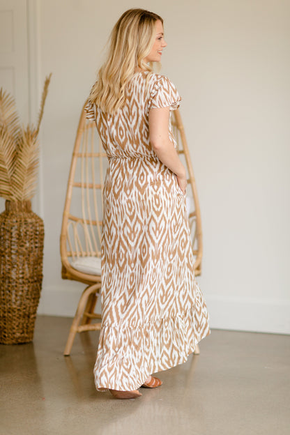 Taupe Embroidered Hi-Lo Maxi Dress - FINAL SALE Dresses
