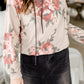 Taupe Floral Color Block Hoodie - FINAL SALE Tops