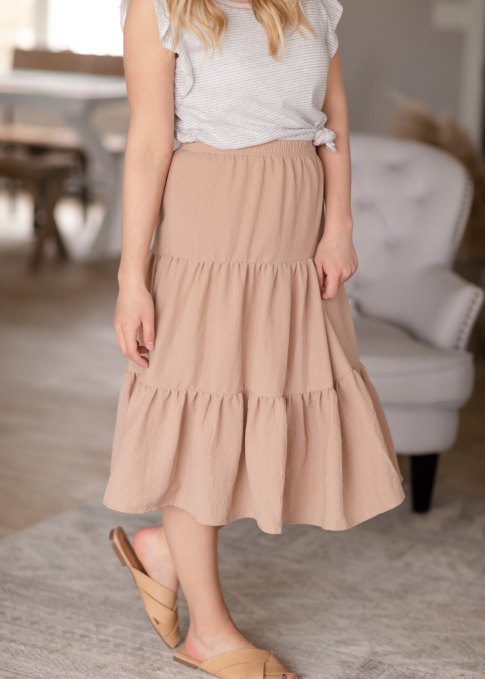 Taupe Knit Midi Skirt - FINAL SALE Skirts