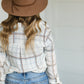 Taupe Plaid Front Knot Top - FINAL SALE Tops