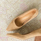 Taupe Pointy Toe Wooden Heels - FINAL SALE Shoes