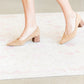 Taupe Pointy Toe Wooden Heels - FINAL SALE Shoes