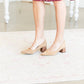 Taupe Pointy Toe Wooden Heels - FINAL SALE Shoes