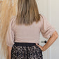 Taupe Round Neck Short Sleeve Sweater Top - FINAL SALE FF Tops