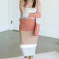 Taupe Stripe Miranda Midi Skirt - FINAL SALE Skirts