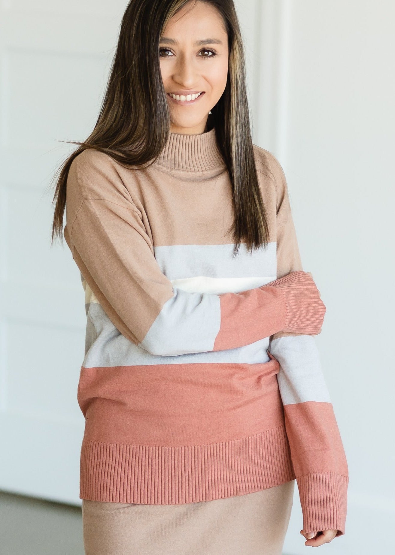 Taupe Stripe Miranda Sweater Tops